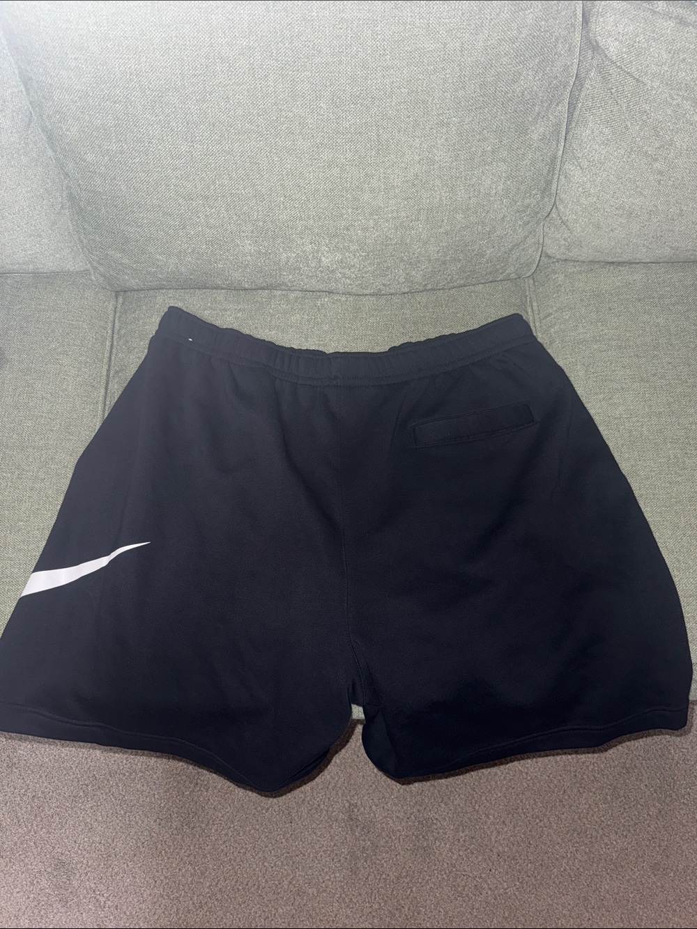 Men’s Nike Black Shorts with Large White Swoosh - Picture 4 of 5